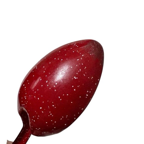 Large Red Speckled Enamelware Serving Spoon - 11 7/8” Long - camping - Picture 5 of 5